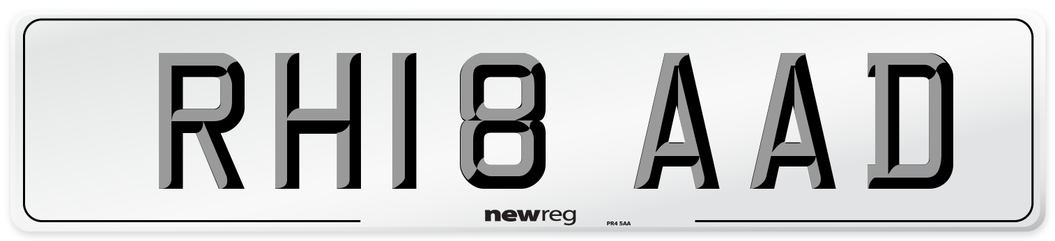 RH18 AAD Number Plate from New Reg